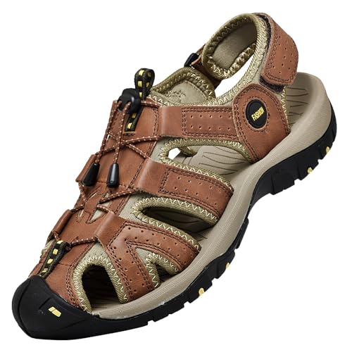 liaddkv Herren Sommer Tasche Große Outdoor Strandschuhe Sport Sandalen Elegante Schwarze Schuhe Herren (Brown, 47) von liaddkv