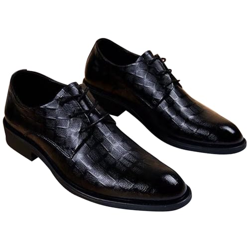 liaddkv Herrenschuhe aus lackiertem im britischen Spleißen, Business-Casual-Stil, Herren-Lederschuhe Land Schuhe Herren Boots (Black, 43) von liaddkv