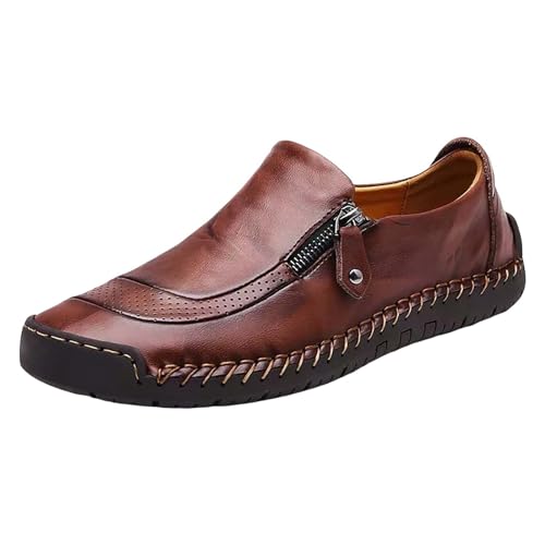 liaddkv Herrenschuhe aus lackiertem im britischen Spleißen, Business-Casual-Stil, Herren-Lederschuhe Schuhe Herren High (Brown, 40) von liaddkv