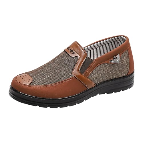 liaddkv Herrenschuhe aus lackiertem im britischen Spleißen, Business-Casual-Stil, Herren-Lederschuhe wasserdichte Schuhe Herren Winter (Brown, 40) von liaddkv