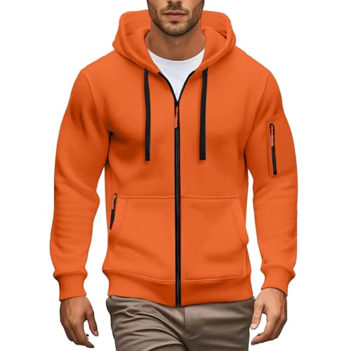 liaddkv Hoodie Herren Reißverschluss, Sweatjacke Herren mit Kapuze Oversized Sweatshirt Jacke Herbst Winter Warme Sweater Leichte Übergangsjacke Sport Casual Outdoor Arbeitspullover mit Taschen von liaddkv