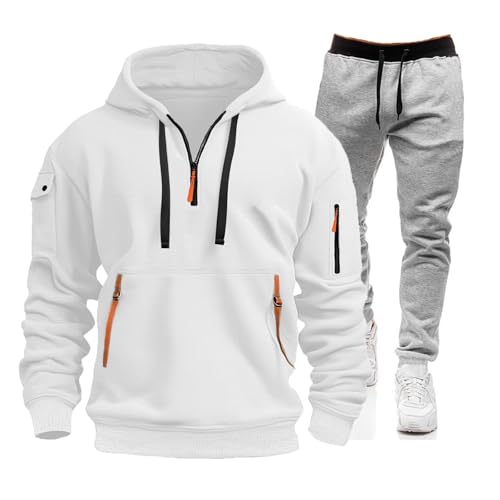 liaddkv Jogginganzug Herren 2-Teilig Trainingsanzug Set Pullover Hoodies + Jogginghose Sportanzug Baggy Trainingsanzug Hausanzug Freizeitanzug Sweatshirt Anzug Tracksuit von liaddkv