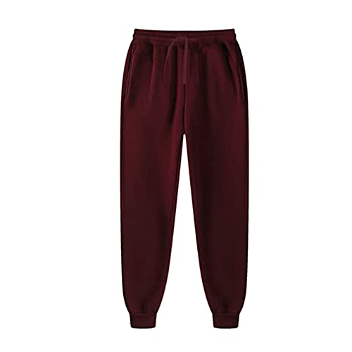 liaddkv Jogginghose Damen Winter Baumwolle, Sweathose Damen Baumwolle Freizeithose Lang Warm Laufhose Große Größen Sporthose Reine Farbe Wanderhose Baggy Sporthose Mit Tasche Thermo Winterhose von liaddkv