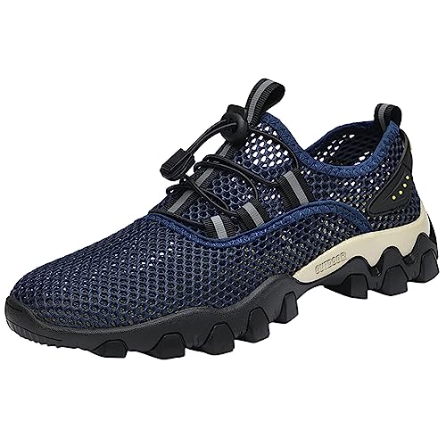 liaddkv Mesh-Sportschuhe Herren Wanderschuhe Leicht Schuhe Herren Sneaker Weich rutschfest Laufschuhe Sneaker Herren Schwarz 43 Freizeitschuhe Atmungsaktive Sport Schuhe Manner 44 Trekkingschuhe von liaddkv