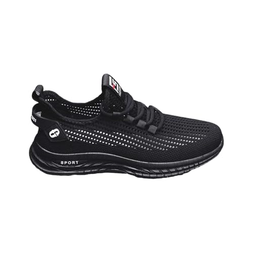 liaddkv Modische Herren-Sportschuhe für Frühjahr und, Flache Unterseite, leichtes, atmungsaktives Mesh, zum Reinschlüpfen, bequem, einfarbig, einfach. Eigenschaften: Land Schuhe Herren (Black, 39) von liaddkv