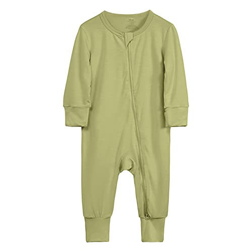 liaddkv Neugeborenes Baby Baumwolle Strampler Footless Pyjamas Reißverschluss Langarm Schlafoverall Schlafoverall 98 von liaddkv