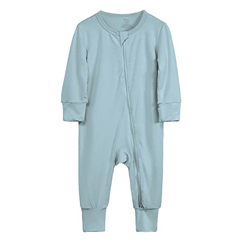 liaddkv Neugeborenes Baby Baumwolle Strampler Footless Pyjamas Reißverschluss Langarm Schlafoverall Schlafoverall 98 von liaddkv