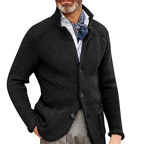 liaddkv _ Sakko Herren Blau Strick Anzugjacke Herren Regular Fit Herbst Winter Freizeitanzug Blazer Herren Klassisch Sakko wärme Geeignet Für Party Datum Abschlussball Hochzeit Smoking von liaddkv