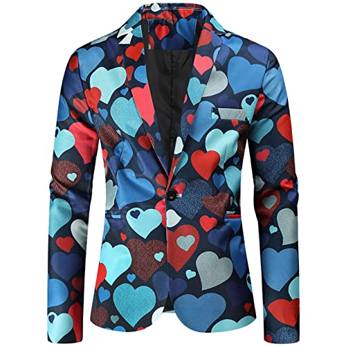 liaddkv Sakko Herren Sportlich Blazer Herren Bunte Sakko Casual Blazer Glitzer Smokingjacke Anzugjacke Slim Fit Herren Jackett Sakko für Hochzeit, Abschlussball, Party, Anzug oder Smoking von liaddkv