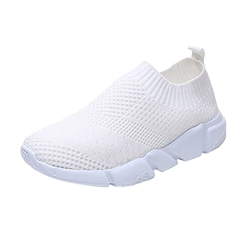 liaddkv Socken Sommer weben Fliege faul Sport-Stil einzelne Schuhe Frauen für Frauen Weiße Bequeme Schuhe Damen (White, 39) von liaddkv