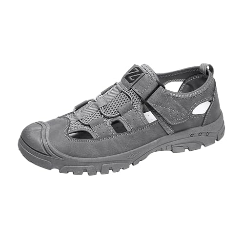 liaddkv Sommer Atmungsaktive Trend Strand Schuhe Oberbekleidung Rutschfeste Baotou Männer Sandalen Diabetiker Schuhe Herren Weit (Grey, 41) von liaddkv