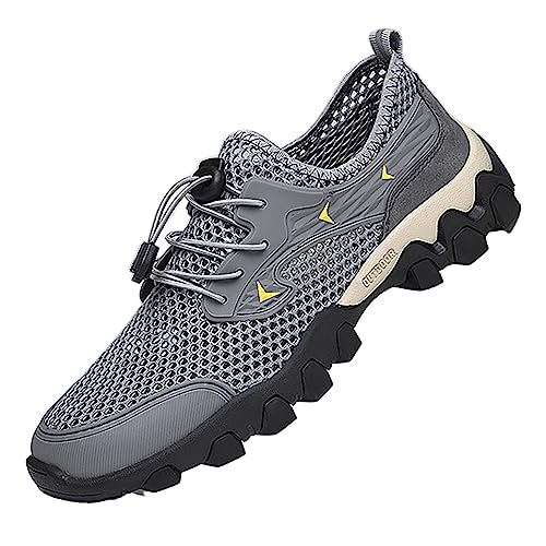 liaddkv Sommer atmungsaktive Mesh-Schuhe Sport- und Freizeitschuhe Herren-Wanderschuhe Tourismus- und Wanderschuhe Mesh-Schuhe Herren Eva Sandalen (Grey, 42) von liaddkv