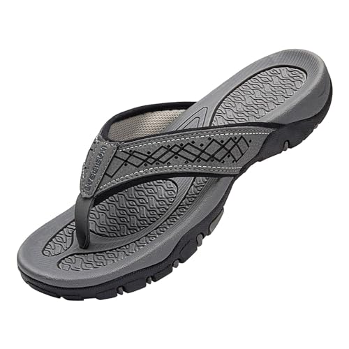 liaddkv Sportliche Flip-Flops für Herren, lässige Tanga-Strandsandalen, Übergröße, Strandhausschuhe für Herren, Strandhausschuhe für Herren Skateboarding Schuhe Herren (Grey, 41) von liaddkv