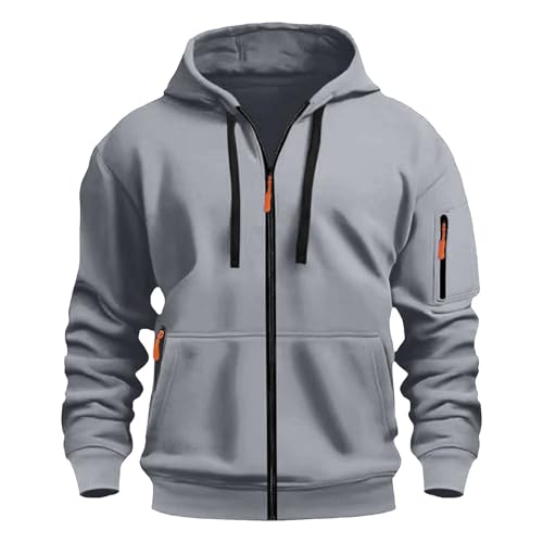 liaddkv Sweatshirt Jacke Herren, Einfarbig Langarm Kapuzenpulli Zip Hoodie Bequem Wärme Sweatshirt mit Taschen Herren-Jacken Leichte Übergangsjacke Jogging Hoody Männer für Sport & Freizeit von liaddkv