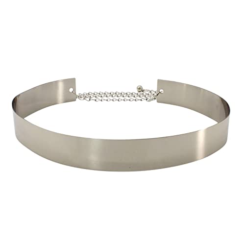 liaddkv Taille Metall klein verstellbar für Frauen plus Gürtel Spiegelgröße glänzend stilvoll zum Gürtel Gehrock Damen Trachten (Grey, One Size) von liaddkv