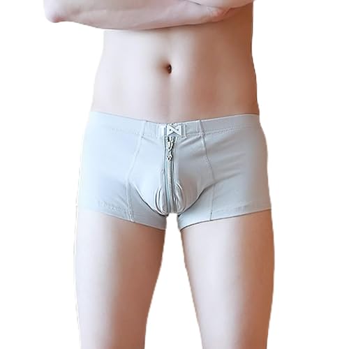 liaddkv UnterwäSche Herren Baumwolle, Boxershorts Herren with Zipper, Atmungsaktiv Men's Underwear Briefs Unterhosen MäNner Retroshorts Leicht und Schnelltrocknend Slips Herren Boxer von liaddkv