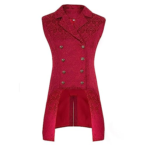 liaddkv Weste Herren Gothic Steampunk Frack Mittelalter Viktorianischen Männer Vintage Jacke Lange Blazer Herren Klassisch Geeignet Für Party Datum Abschlussball Hochzeit Smoking von liaddkv