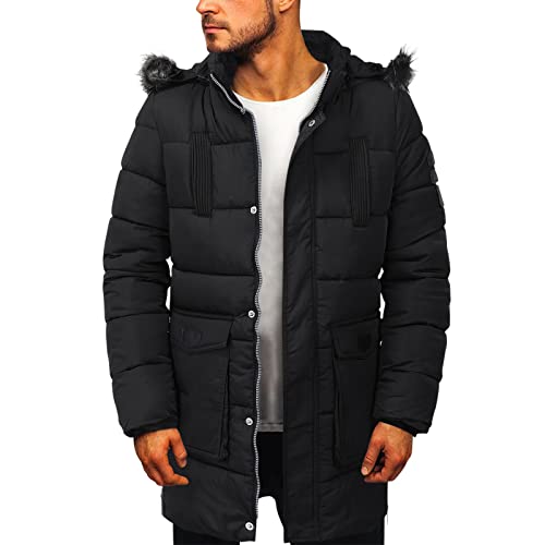 liaddkv Winterparka Herren Lang Daunenjacke Warm Winterjacke Herren Mit Abnehmbarer Kapuze Steppjacke Wintermantel Daunenmantel Herren Winter Dicke Warme Puffer Jacket Winterjacke von liaddkv