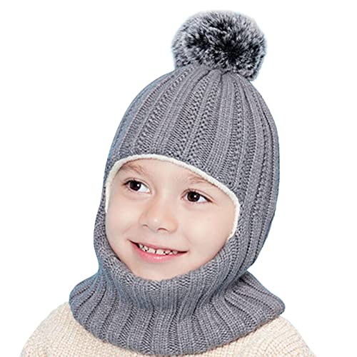 Kinder Wintermütze Schals Ohrenklappe 2 In 1 Jungen Mädchen Kleinkinder Beanie Schlupfmütze Mädchen Winter Mädchen Mütze Schal Set Kindermütze Mit Schal 2-6 Jahre von liangp
