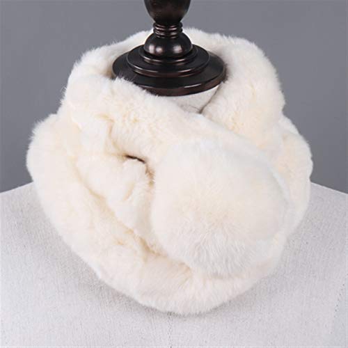 liangzishop Schal Damen Winter Natürlicher Rex Kaninchen Fur Ring Schal Frauen Warme Echte Rex Kaninchen Pelz Dame Echte Rex Kaninchen Pelzschals Schals & Tücher (Color : M, Size : S) von liangzishop