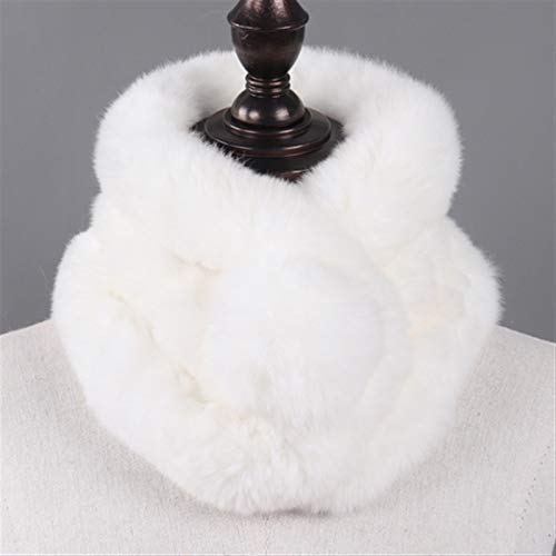 liangzishop Schal Damen Winter Natürlicher Rex Kaninchen Fur Ring Schal Frauen Warme Echte Rex Kaninchen Pelz Dame Echte Rex Kaninchen Pelzschals Schals & Tücher (Color : N, Size : S) von liangzishop