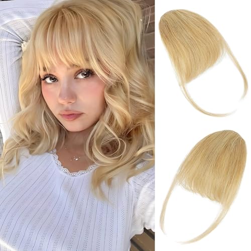 Clip-in-Pony, 100 % Echthaar, weicher Pony, Clip-in-Haarverlängerung, Hellblond, zum Anklippen, für Damen, Haarteile, gebogener Pony für den täglichen Gebrauch Clip-in-Pony, 100 % Echthaar, weicher Pony, Clip-in-Haarverlängerung, Hellblond, zum Anklippen, für Damen, Haarteile, gebogener Pony für den täglichen Gebrauch von lianlian
