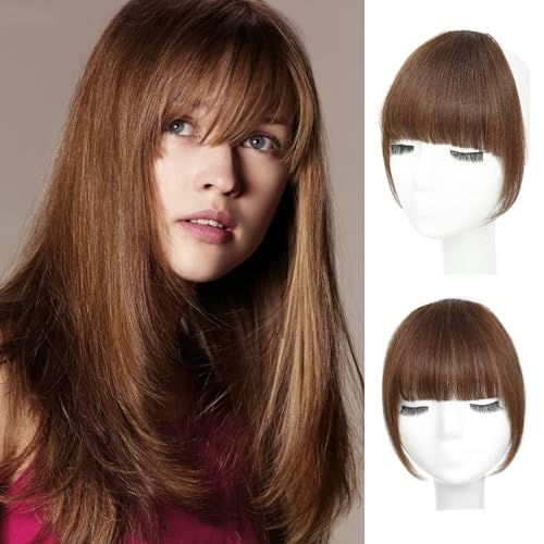 Clip-in-Pony, 100 % Echthaar, weicher Pony, Clip-in-Haarverlängerung, hellbraun, Clip-on-Pony für Damen, Haarteile, gebogener Pony für den täglichen Gebrauch Clip-in-Pony, 100 % Echthaar, weicher Pony, Clip-in-Haarverlängerung, hellbraun, Clip-on-Pony für Damen, Haarteile, gebogener Pony für den täglichen Gebrauch von lianlian