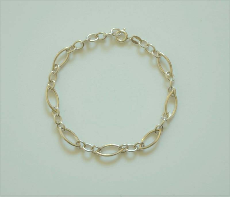 Armband Silber Navette, Armkette Sterling Navetteglied Handgefertigt, Damenarmband von licamaShop