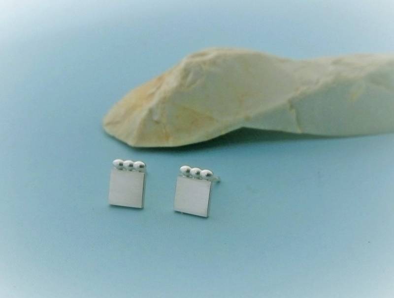 Ohrstecker Silber Kleine Ohrstecker, Rechteck, Ohrschmuck Mini, Schmuck Für Ohr Unisex von licamaShop