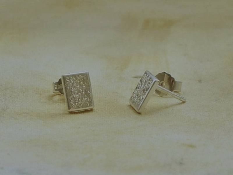 Ohrstecker Silber Struktur Rechteck Ohrstecker Silber Struktur Rechteck von licamaShop