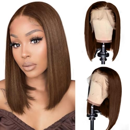 LICHANG Echthaar-Perücke mit Spitze vorne, Bob-Stil, 200 % Dichte, 13 x 4 Hd, transparent, mit Spitze vorne, gerade, für Damen, mit natürlichem Haaransatz LICHANG Echthaar-Perücke mit Spitze vorne, Bob-Stil, 200 % Dichte, 13 x 4 Hd, transparent, mit Spitze vorne, gerade, für Damen, mit natürlichem Haaransatz von lichang