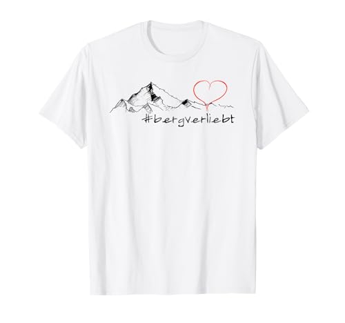 bergverliebt T-Shirt Damen Unisex-Erwachsene Weiß Klein Klassisches T-Shirt mit Rundhalskragen und Kurzarm bergverliebt T-Shirt Damen Unisex-Erwachsene Weiß Klein Klassisches T-Shirt mit Rundhalskragen und Kurzarm von liebe berge germansmountains