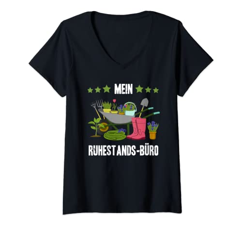 Damen mein ruhestands-büro T-Shirt mit V-Ausschnitt Damen mein ruhestands-büro T-Shirt mit V-Ausschnitt von liebe garten germansfarmerlover
