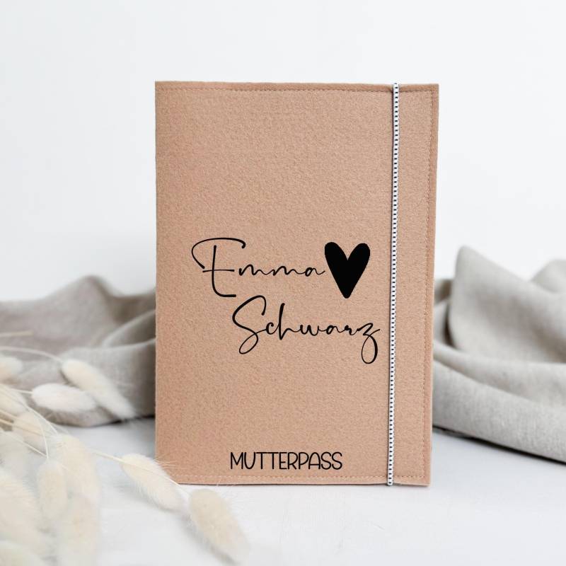 Mutterpasshülle Filz Personalisierbar, Mamapass, Hülle Für Mutterpass, Mutterpass Hülle, Filz, Personalisierte von liebelandia