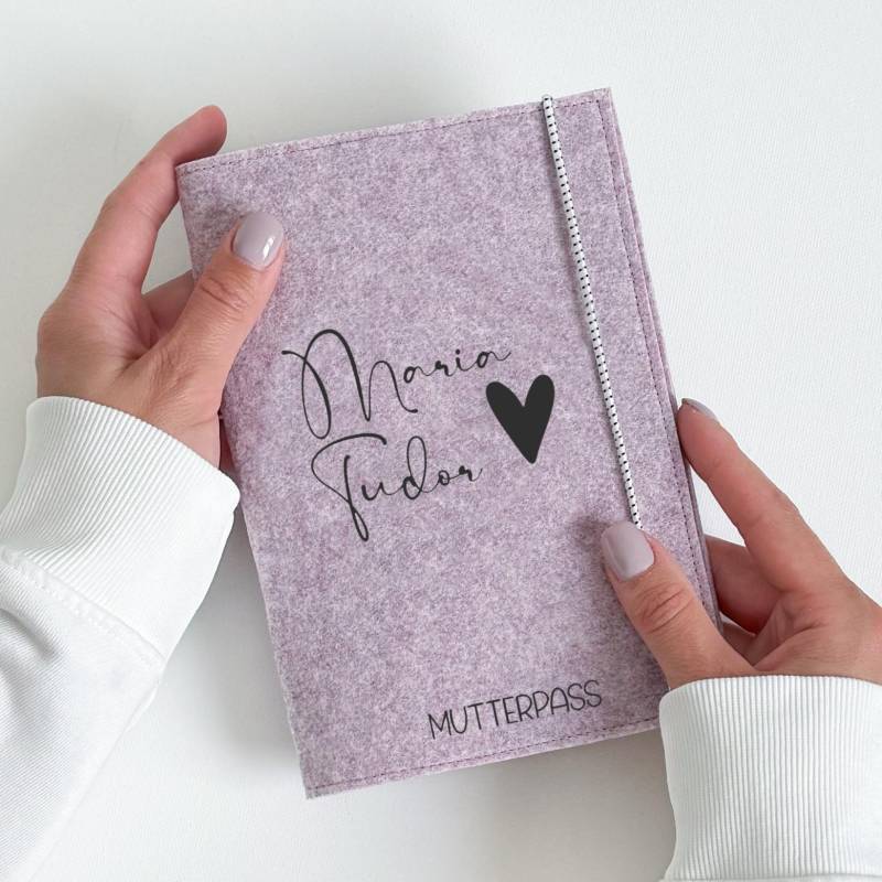 Mutterpasshülle Filz Personalisierbar, Mamapass, Hülle Für Mutterpass, Mutterpass Hülle, Filz, Personalisierte von liebelandia