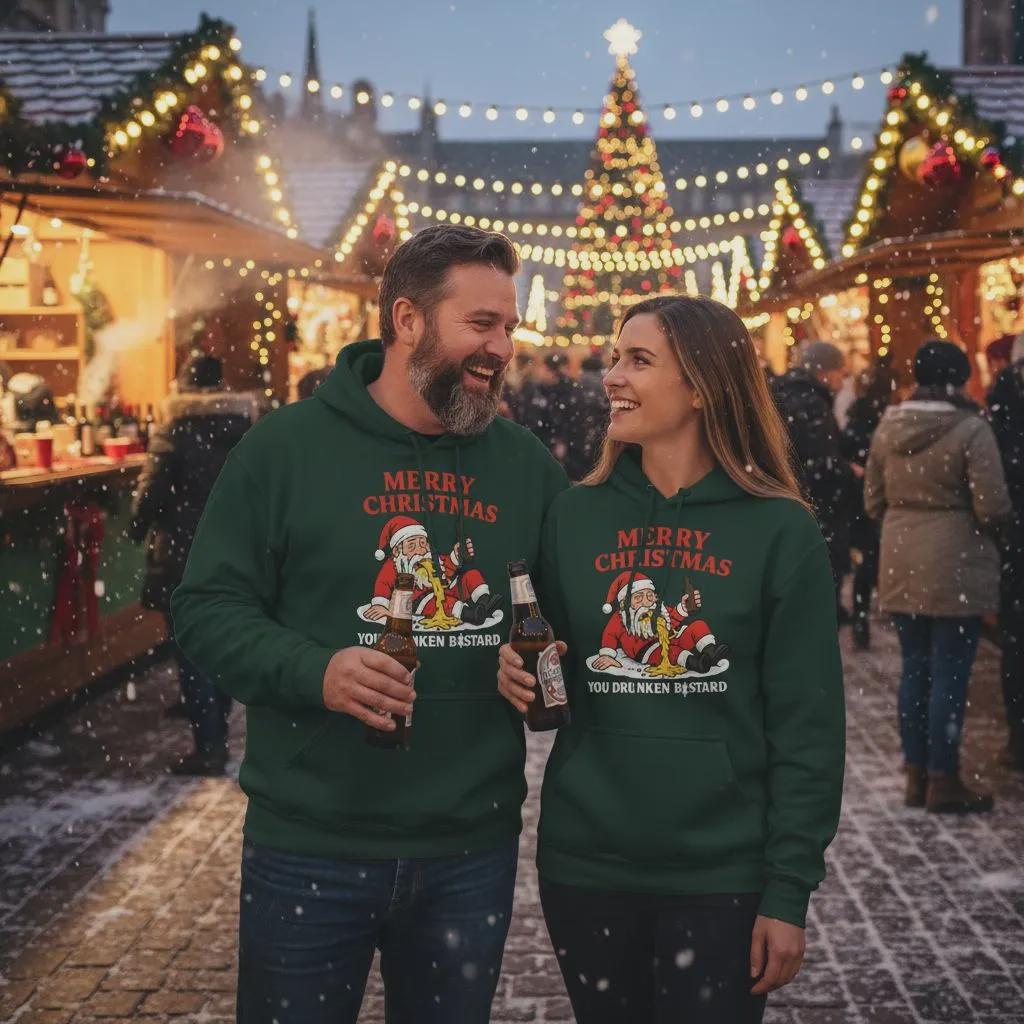 Hässlicher Weihnachtspullover Hoodie - Lustiger & Makaberer Weihnachts-Hoody Für Männer Weihnachstpulli Und Frauen Schwarzer Humor von liebevollesschenken