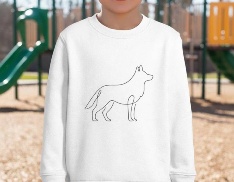 Wolf Und Hund Kinder Pullover - Wolfshund Motiv Warmer Kinder-Pulli Für Mädchen & Jungen Geschenk Kleine Tierfans von liebevollesschenken