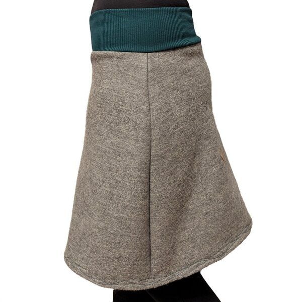 Rock Wollrock kurz Wollwalk bio Unikat mit Stickerei liebewicht von liebewicht