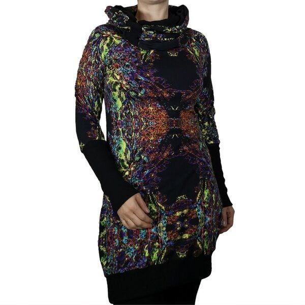 liebewicht KapOn "Neon Favours" Kleid oder Pullover Jersey Print schwarz/bunt von liebewicht