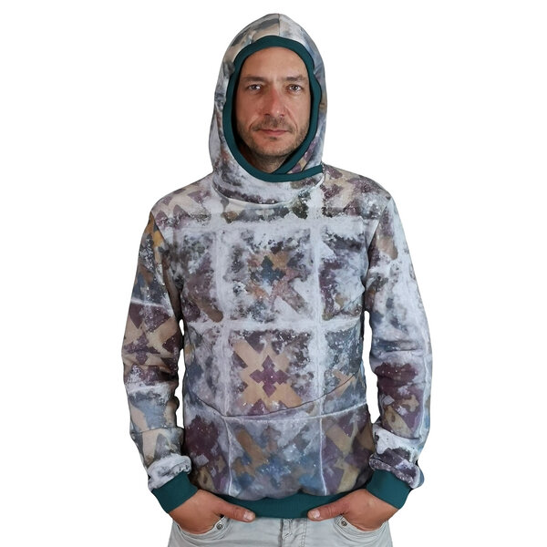 liebewicht Pullover Hoodie Sweater grau bunt gemustert aus Biobaumwolle von liebewicht