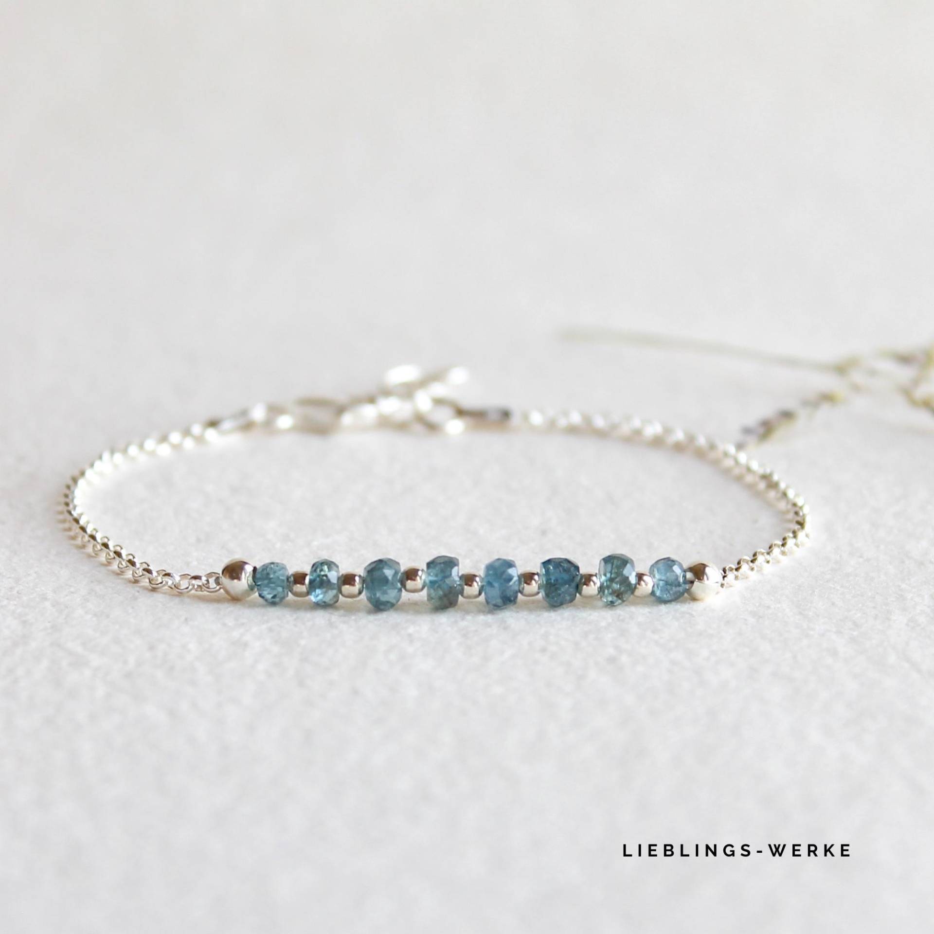 Edles Aquamarin Armband 925 Sterlingsilber/Moos /Edelsteinarmband /Weihnachtsgeschenke Für Sie von lieblingswerkeshop