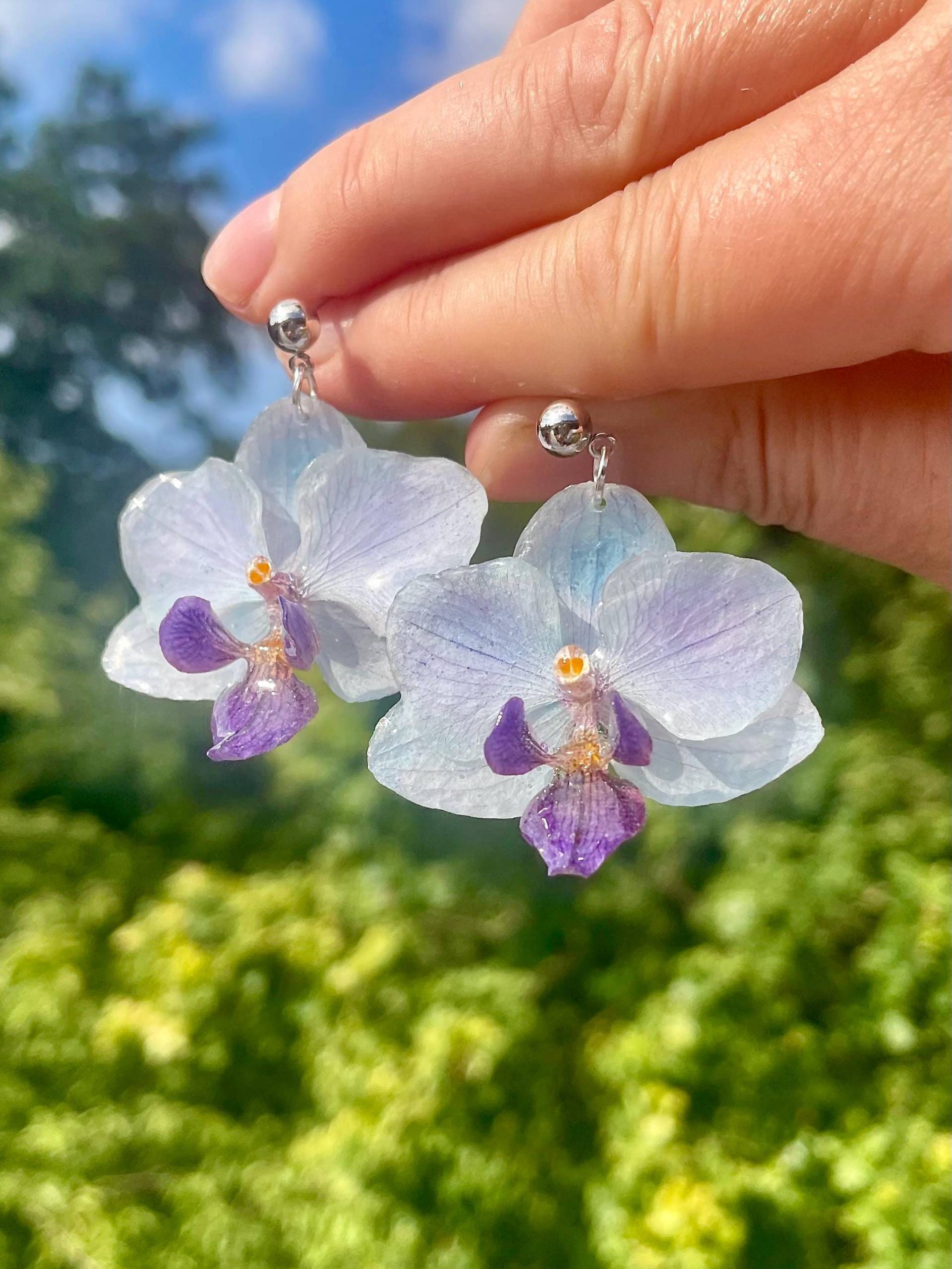 Echte Orchideen Blüten Ohrringe - Echte Orchideen-Blüten in Epoxidharz Blumenschmuck Blütenschmuck Hochzeit Boho Orchideenschmuck Echte Orchideen Blüten Ohrringe - Echte Orchideen-Blüten in Epoxidharz Blumenschmuck Blütenschmuck Hochzeit Boho Orchideenschmuck von liebsterschmuck
