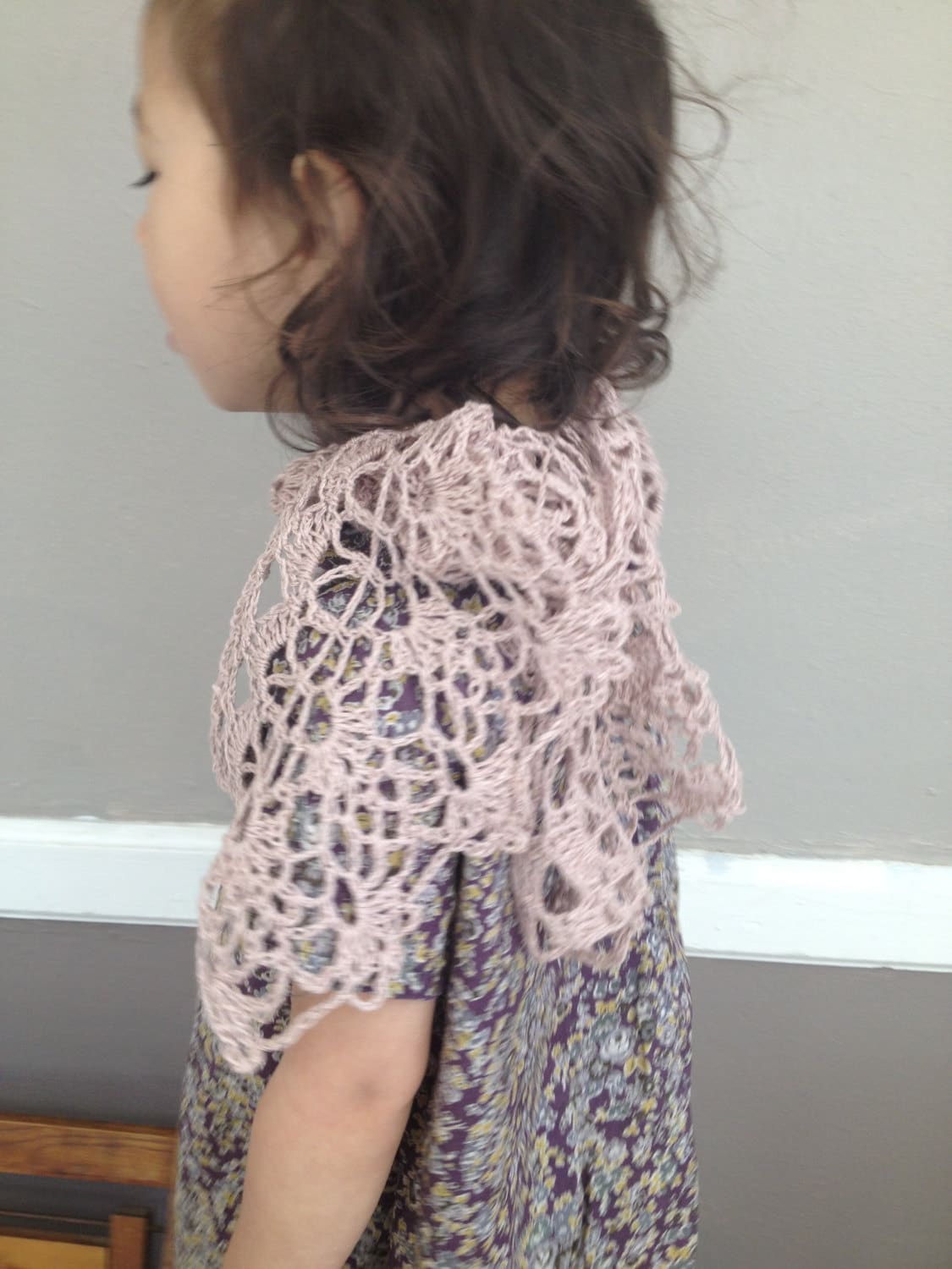 Häkelschal Für Mädchen/Kleines - Mauve Geburtstagsgeschenk Versandfertig von lienra