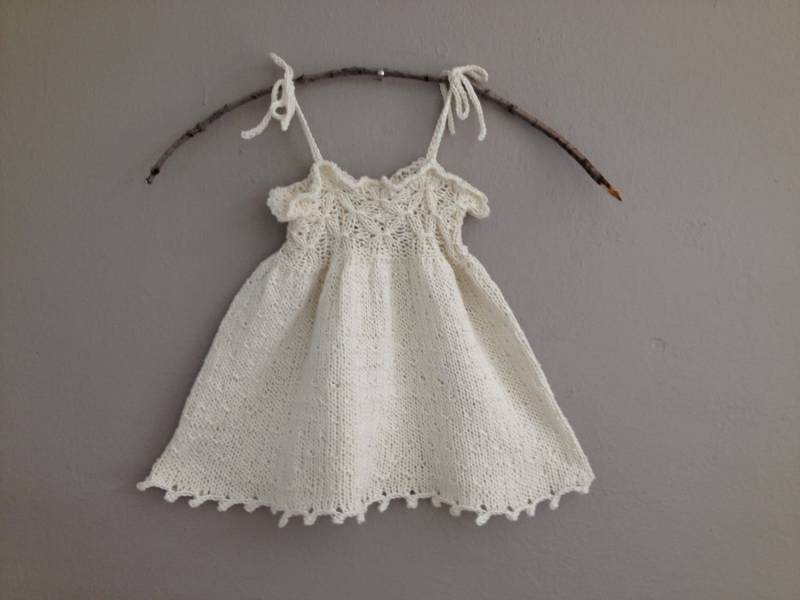 Neugeborenen Kleid Bio - Baby Mädchen Weiß Baumwolle Leinen Smocking Geschenk von lienra