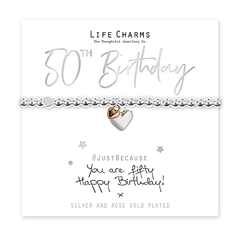 Life Charms Armband zum 50. Geburtstag, Einheitsgröße, Silber, Kein Stein von Life Charms