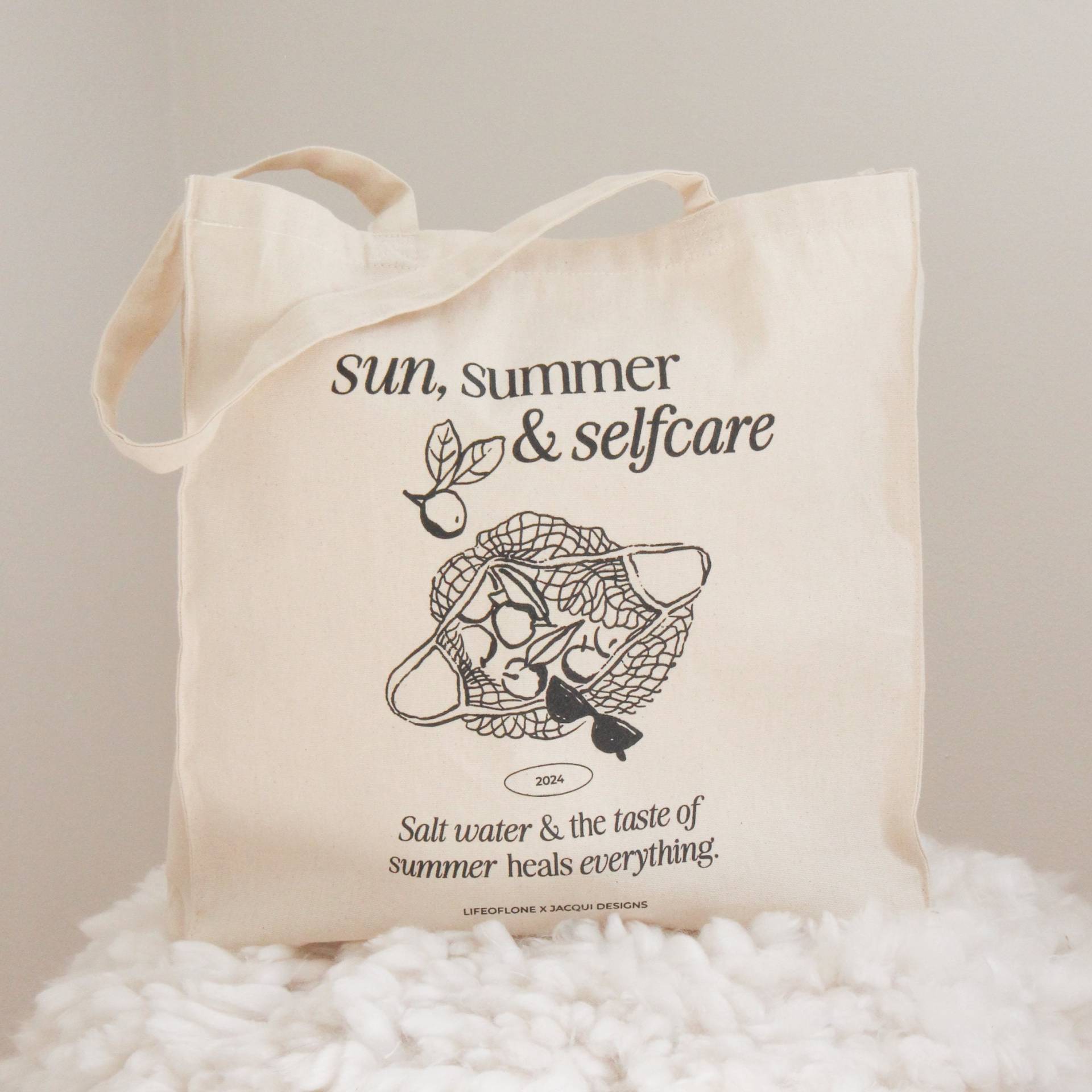 Baumwollbeutel "Summer', Jutebeutel, Tasche, Sommer Beutel Baumwollbeutel "Summer', Jutebeutel, Tasche, Sommer Beutel von lifeoflone