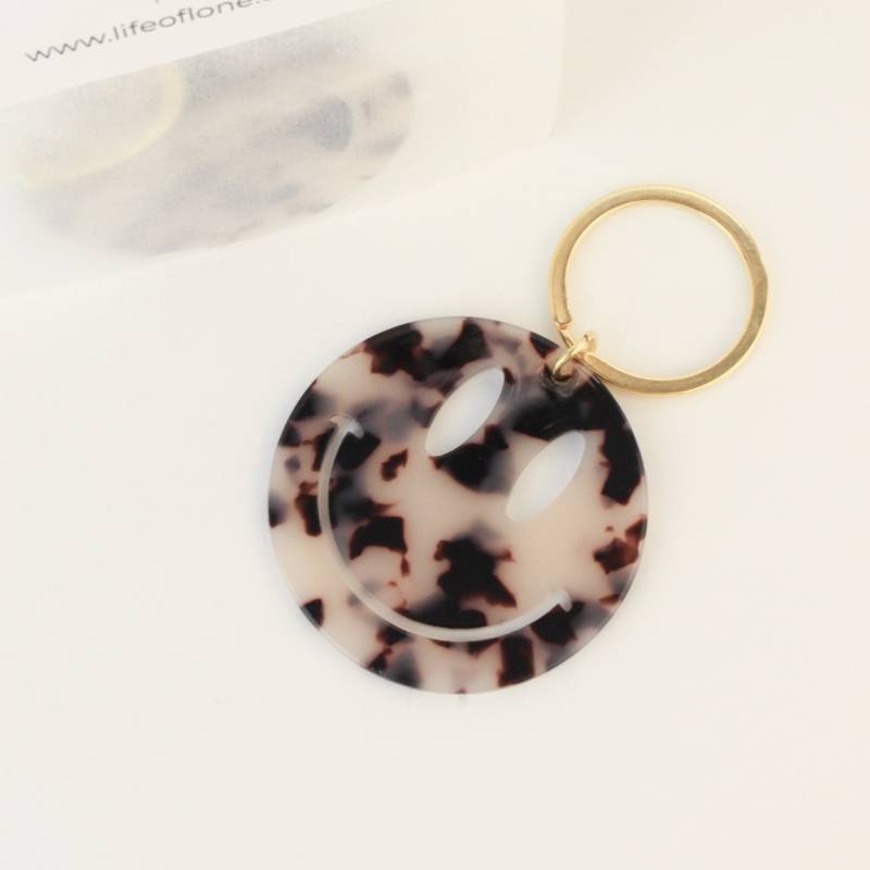 Schlüsselanhänger "Happy Brown', Smiley Keychain, Geschenk Zum Einzug, Leo Print Anhänger Schlüsselanhänger "Happy Brown', Smiley Keychain, Geschenk Zum Einzug, Leo Print Anhänger von lifeoflone