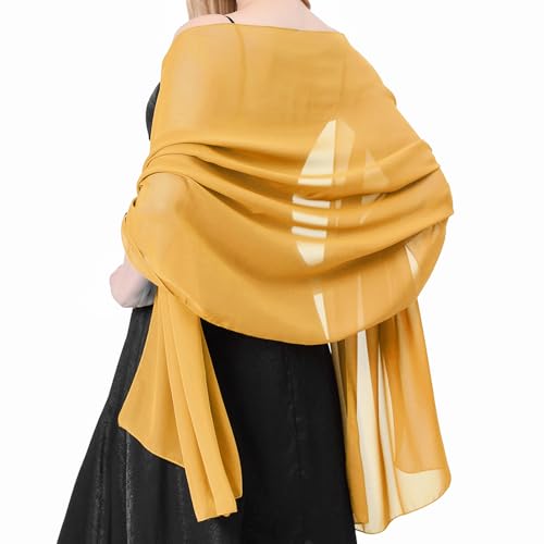 Stola Damen Halstuch Chiffon Sommer Schal Damen Festliche Stola für Abendkleid oder Brautkleid Hochzeit Scarf (Gelb) von lifwimner
