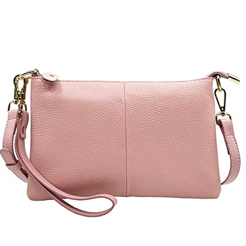 lifwimner Umhängetasche Damen Klein Handtasche Damen Leder Crossbody Schulter Wristlet Geldbörse Clutch Telefon Kreditkartenfächern mit Trageschlaufe(Rosa) von lifwimner