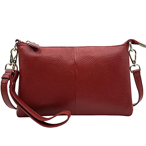 lifwimner Umhängetasche Damen Klein Handtasche Damen Leder Crossbody Schulter Wristlet Geldbörse Clutch Telefon Kreditkartenfächern mit Trageschlaufe(Rot) von lifwimner